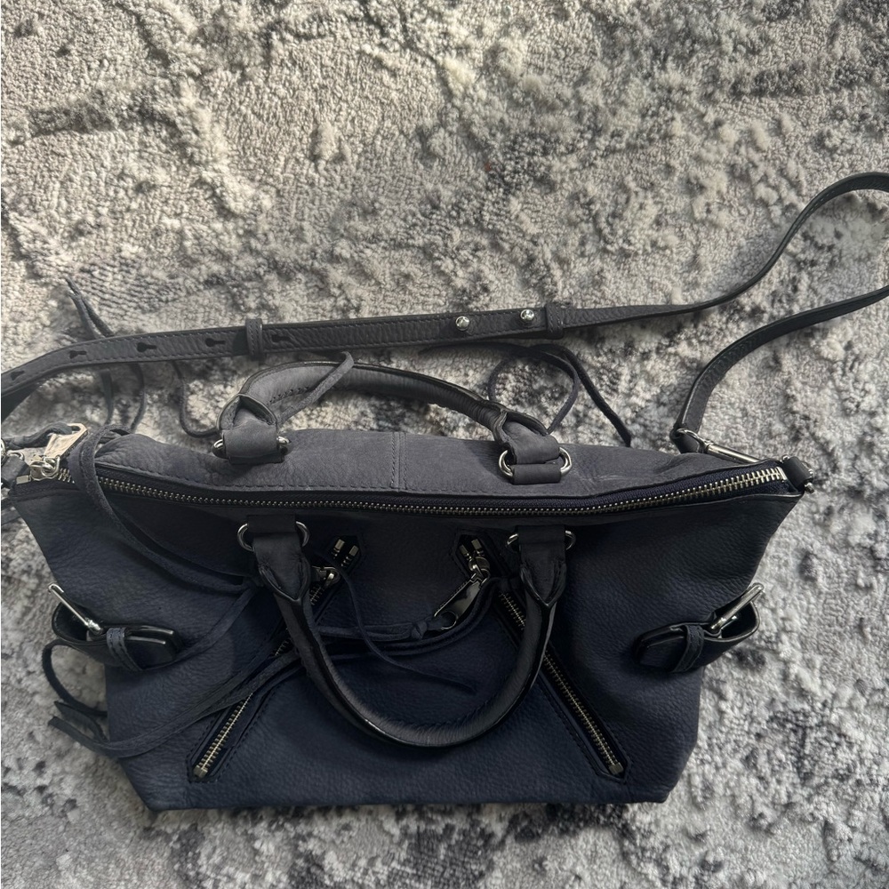 Rebecca Minkoff Navy Satchel with Silver Accents - Picture 12 of 13